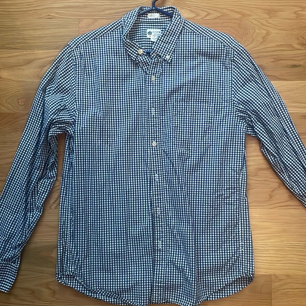 J. Crew size M gingham long sleeve button down shirt